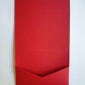 Carteira Pocketfold Vermelha Fosca. Projeto paisagístico 5 x 7 para convite de casamento / eventos corporativos / papelaria de Natal