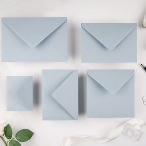 Premium C7 (82 x 113mm) Dusty / Dusky Blue Keayckolour Steel Envelopes 120gsm 4&quot;x3&quot; envelopes RSVP