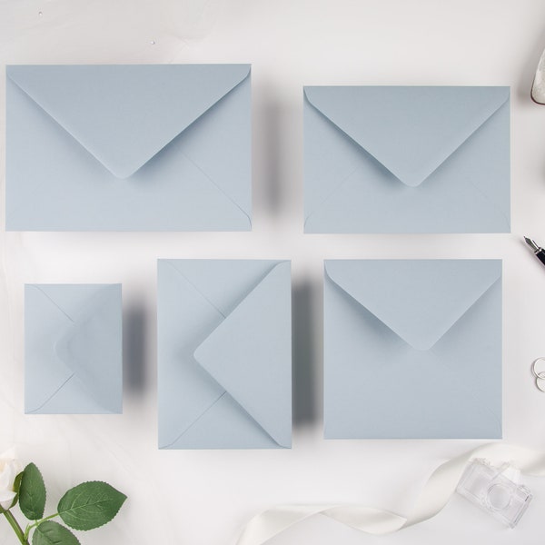 Premium C7 (82 x 113mm) Dusty / Dusky Blue Keayckolour Steel Envelopes 120gsm 4"x3" envelopes RSVP