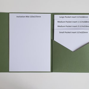 White Matte Information Inserts für 5x7 Portrait Pocketfold 300gsm 6 Größen DIY Hochzeit Briefpapier