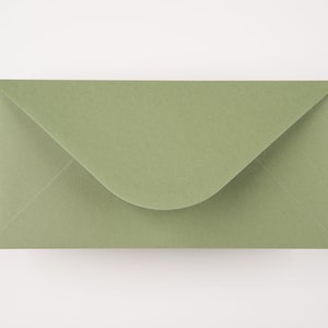 DL (110 x 220mm) Sage Green Envelopes 135gsm Perfect for Wedding Stationery Gummed Flap