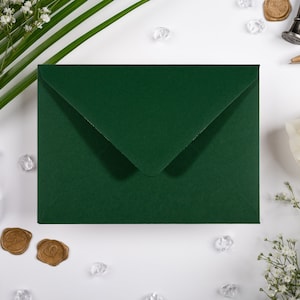 C6 (114 X 162MM) Forest Green Wedding Ststionery Invitation /RSVP Envelopes 135GSM Gummed Diamond Flap