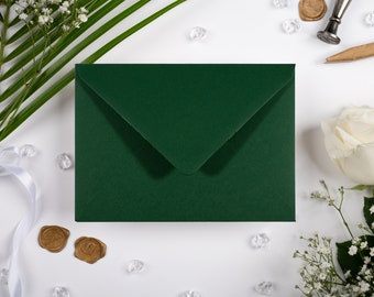 Forest Green 5 x 7 (133 x 184mm) Green Envelopes 135gsm Gummed Diamond Flap