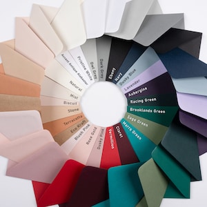 5 x 7 Premium Coloured Envelopes Gummed Flap Wedding Stationary 133x184mm / US A7, Wedding Invitation, Invites
