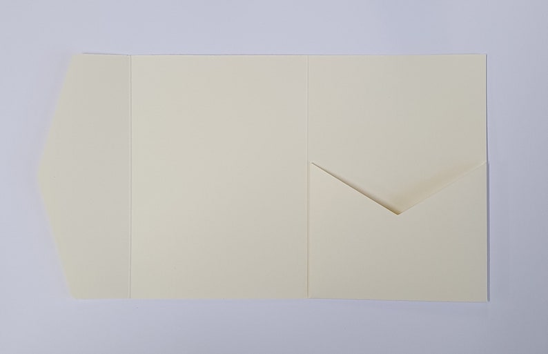 Natural Pale Ivory Matte Pocketfold Wallet. 5 x 7 Portrait Design for Luxury Wedding Invitation / Corporate Events No Envelopes image 2