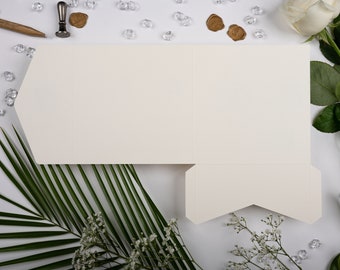Natural / Ivory Matte Square Pocketfold Wallet. 148 x 148mm (6"x6" Approx) Portrait Design for Luxury Wedding Invitation / Corporate Events