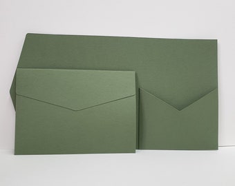 SAMPLE ONLY Sage Green Matte Pocketfold Wallet. 5 x 7 Portrait Design for Luxury Wedding Invitation / Corporate Events N.E. RM24 / LLG