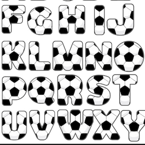 Complete Alphabet Soccer Font Bundle PNG - Game day Sports Letters, Digital typography set ,Customize T-Shirts . Mugs, stickers, hats, etc