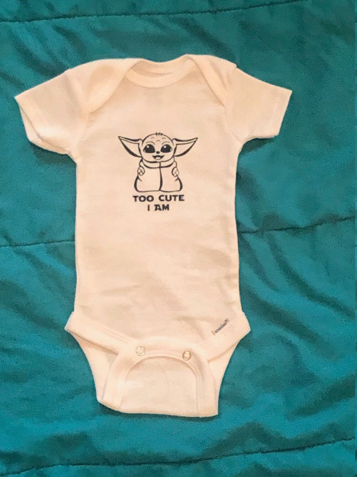 Baby Yoda Onesie Baby Announcement Star Wars Newborn Etsy