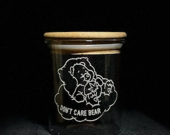 I don’t care bear, Stash Jar, secret jar, herbal jar, sleepy time tea, gift for her, gift for him,