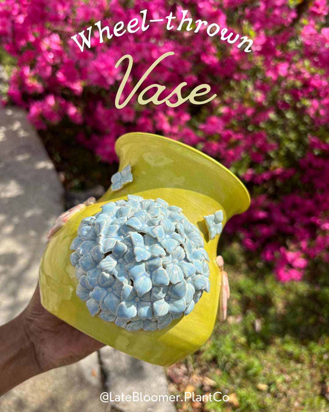 Handmade Hydrangea Ceramic Vase | Wheel Thrown Pottery, Cottagecore ...