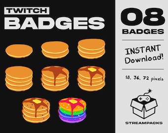 Twitch Subscriber Badges / Bit Badges / Pancakes / Breakfast / Cozy / Chill
