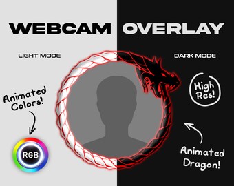 Animated Circular Dragon RGB Twitch Webcam Overlay