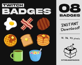 Twitch Subscriber Badges / Bit Badges / Breakfast / Coffee / Cozy / Chill