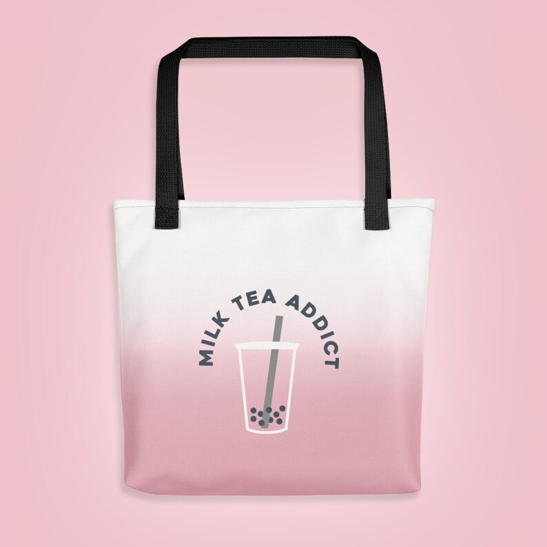 Strawberry Milk Tea Tote Bag Bubble Tea Lover Gift Boba Etsy UK