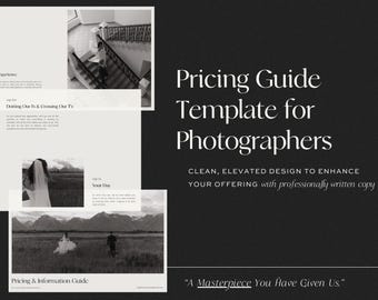 Wedding Photographer Pricing Guide Template | Photography Packages + Client Experience (Canva Template)