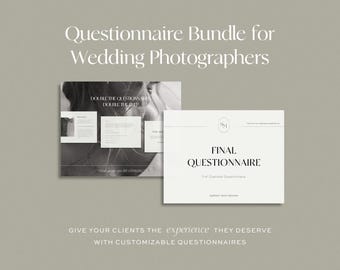 Wedding Photographer Questionnaire Bundle | Client Forms + Wedding Day Prep (Digital Download)