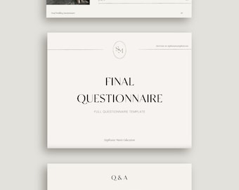 Final Questionnaire Template, Photography Client Questionnaire, Editable Professional Client Intake Form