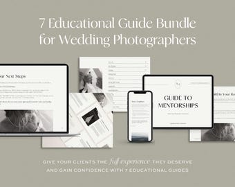 Paquete de recursos para fotógrafos de bodas / 7 guías educativas + plantillas (descarga digital)