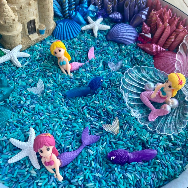 Mermaid Sensory Kit • Mermaid Rice Sensory Kit • Mermaid Gift • Mermaid Play •