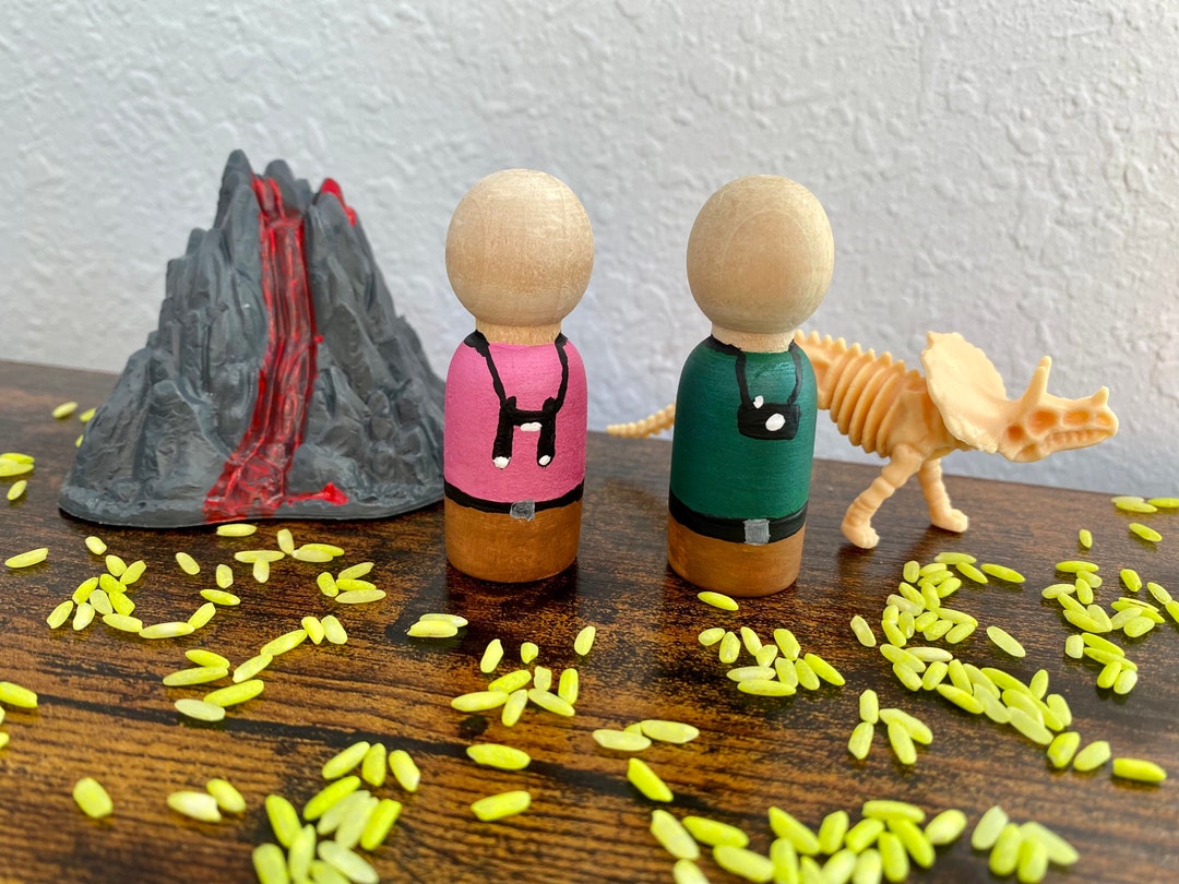 Paleontologist Peg Dolls Dinosaur Explorer Peg People Montessori Peg