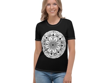The Bliss of Freedom - Handmade Mandala Art Unique Exclusive Women's T-shirt