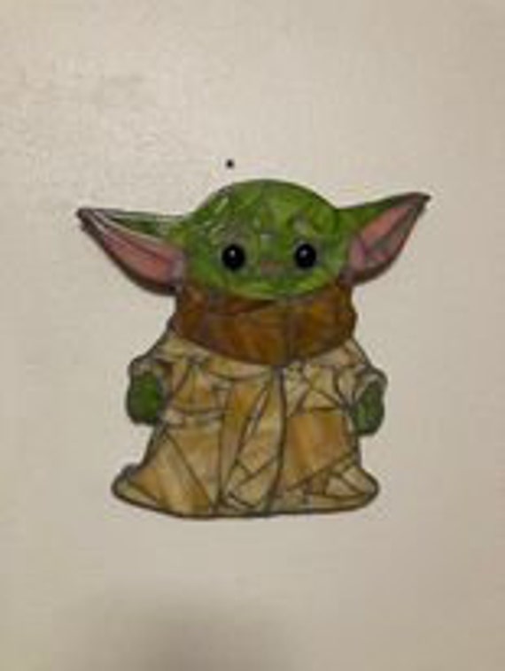 BABY YODA Stained Glass Wall Art Etsy