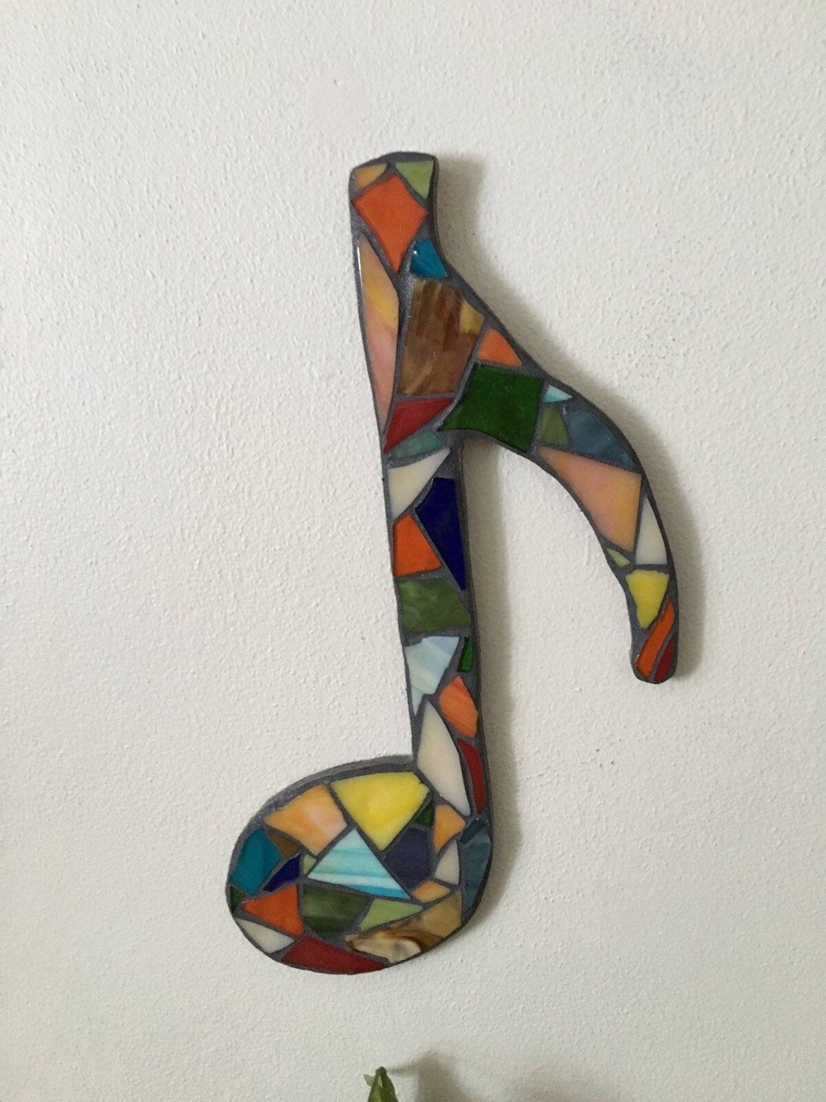 MUSIC NOTE stain glass wall art | Etsy