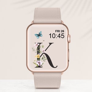 PERSONALIZADO Apple Watch Wallpaper, Apple Watch Face Wallpaper, Smart Watch Face, Smart Watch Wallpaper Accesorios Cottagecore Inicial - MONOGRAMA