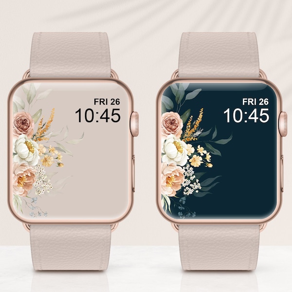 PEONY Apple Watch Wallpaper, Apple Watch Face Wallpaper, Smart Watch Face, Botanical Smart Watch Wallpaper Accessories Cottagecore Flowers