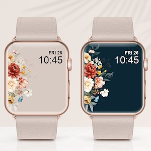 FLORAL FANTASY Apple Watch Papel de parede, Apple Watch Face Wallpaper, Smart Watch Face, Botanical Smart Watch Acessórios de papel de parede Cottagecore