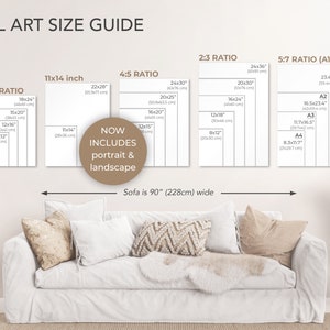Wall Art Size Guide Frame Size Guide Comparison Chart - Etsy