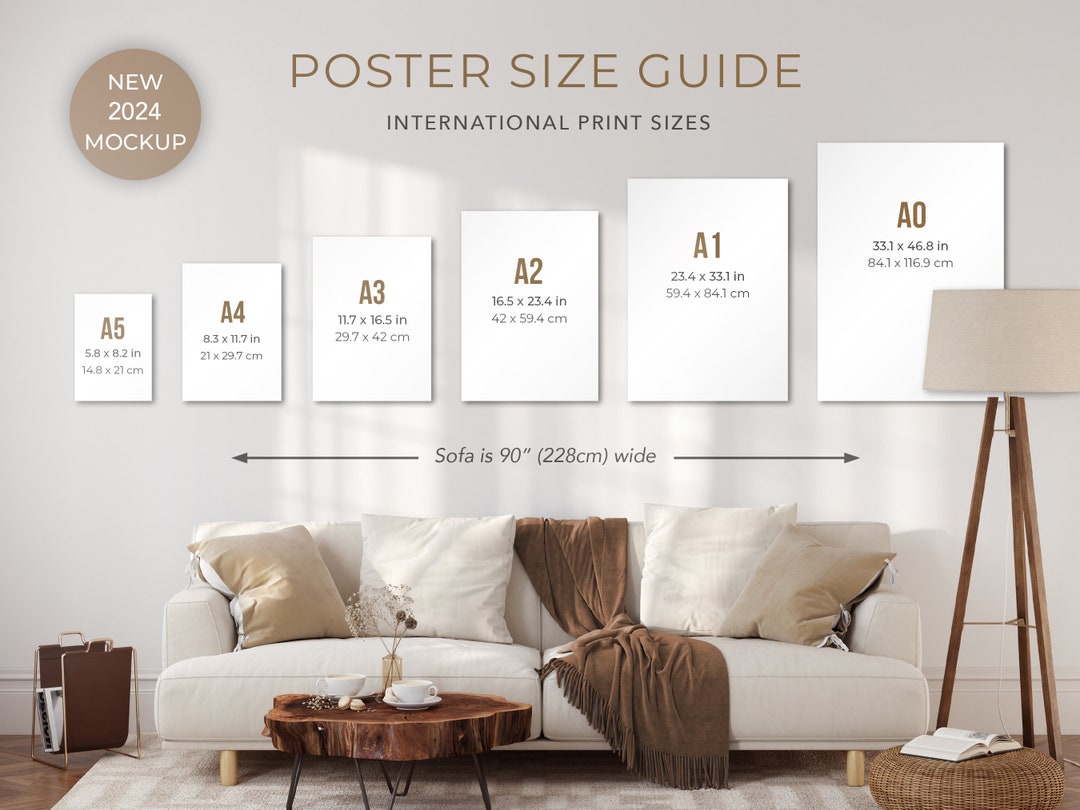 Wall Art Size Guide, Frame Size Guide, Comparison Chart, Poster Size