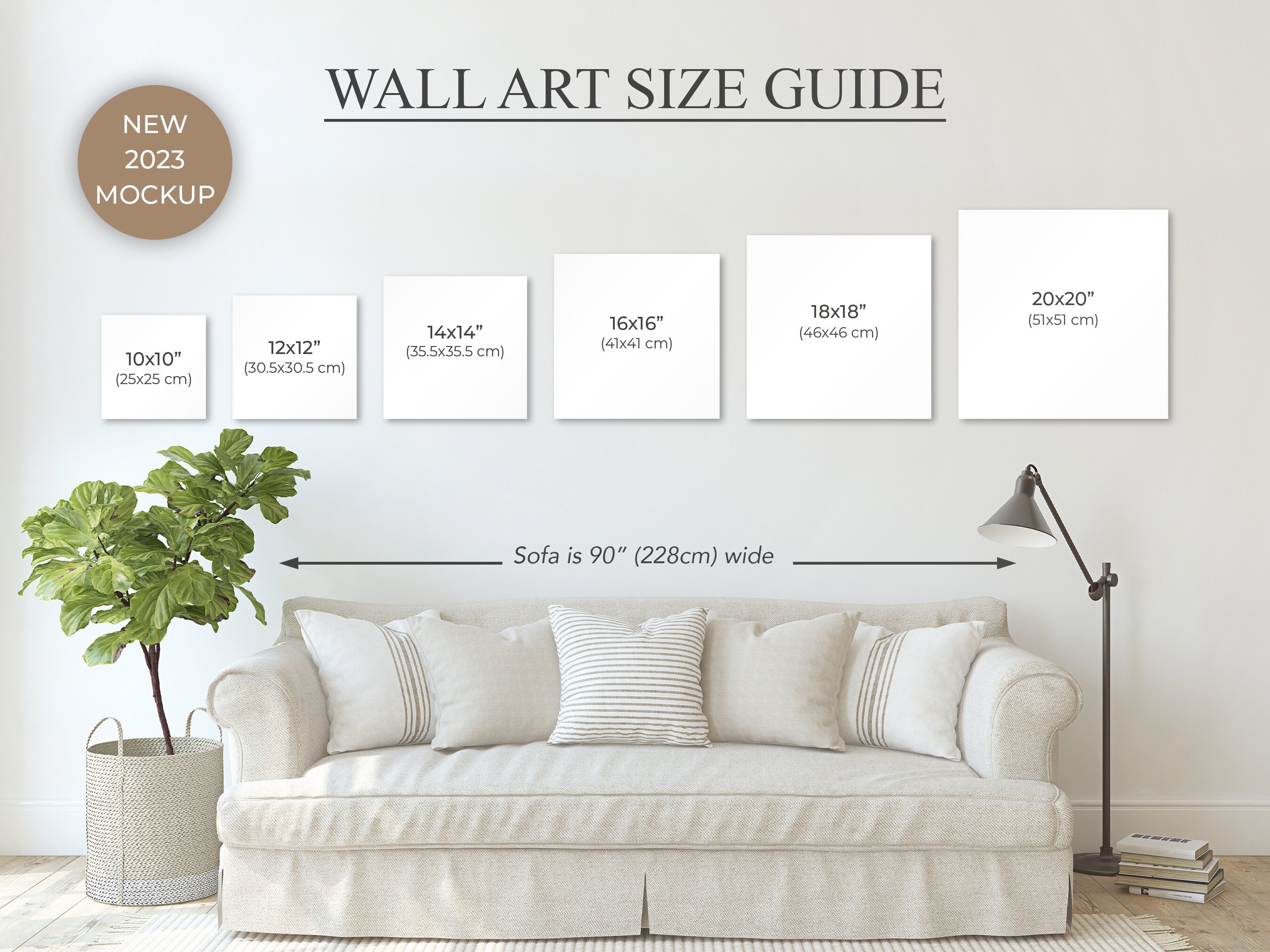 Square Frame Size Guide Wall Art Size Guide Comparison Etsy UK