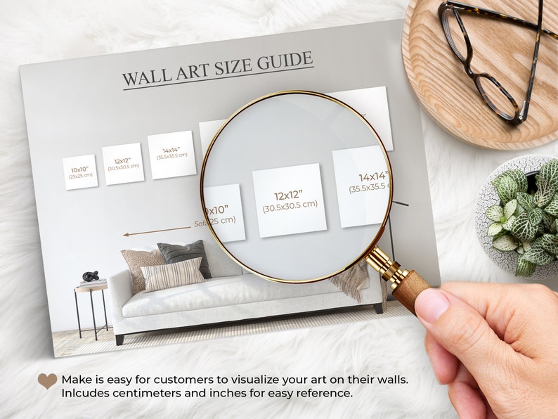 Square Frame Size Guide Wall Art Size Guide Comparison Etsy