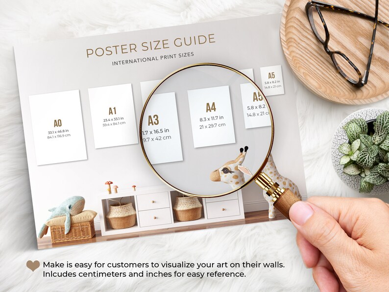 Nursery Frame Size Guide Wall Art Size Guide Comparison Etsy