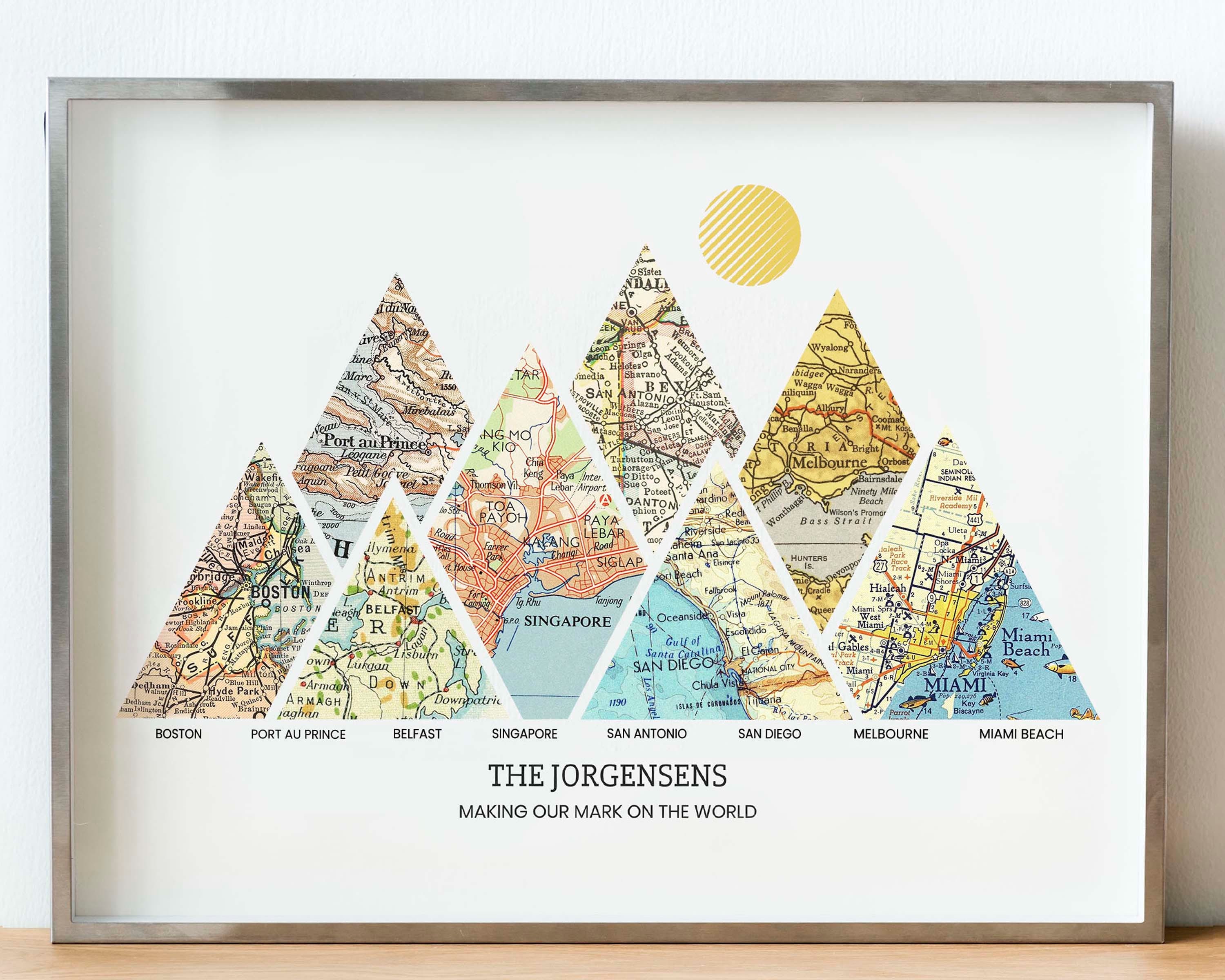Personalized Adventure Map™ Print mountain wall art Etsy