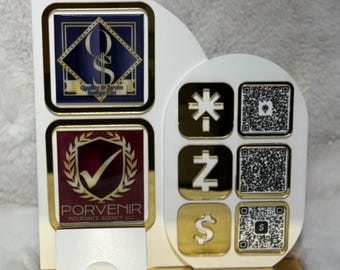 Panneau d'affichage de code QR en acrylique | Panneau multi-code QR pour les médias sociaux d'entreprise | Payer pour numériser | Signe de médias sociaux | Carte de visite de signe de paiement