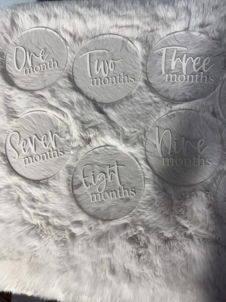 Clear Baby Milestone Monthly Disc | Acrylic Baby Monthly Photo Props ...