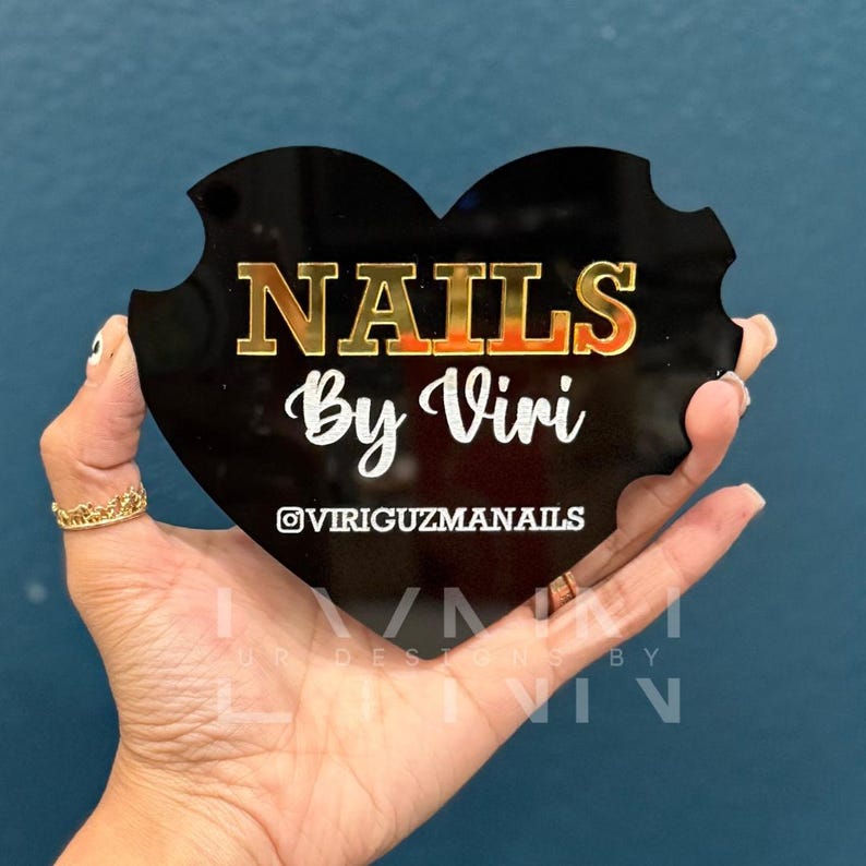 Heart Nail Photo Prop | Nail Technician | Acrylic Nailfie | Heart | Nail Picture | Heart Nail Photo Prop Disc | Nail Salon Supplies image 4