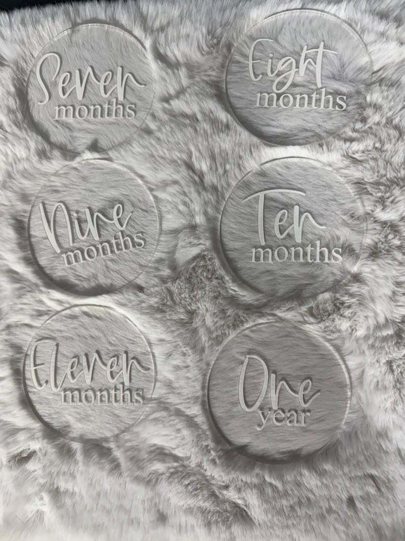 Clear Baby Milestone Monthly Disc | Acrylic Baby Monthly Photo Props ...