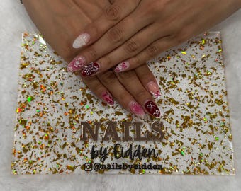 Nail Plate Photo Prop | Nail Technician | Acrylic Nailfie | Nail Artist | Nail Picture | Heart Nail Photo Prop Disc | Nail Salon Supplies