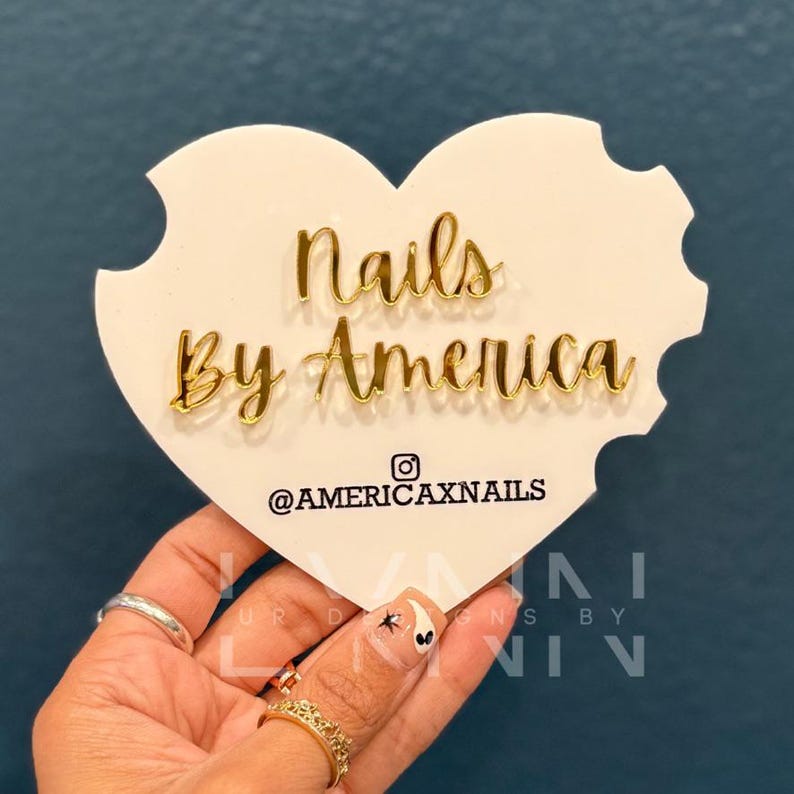 Heart Nail Photo Prop | Nail Technician | Acrylic Nailfie | Heart | Nail Picture | Heart Nail Photo Prop Disc | Nail Salon Supplies image 5