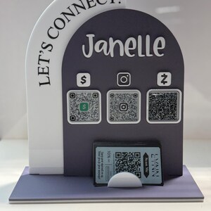 QR-Code Display Schild Acryl | Multi QR-Code Geschäft Social Media Zeichen | Zahlen Sie für Scan | Social Media Zeichen | Zahlung Schild Visitenkarte