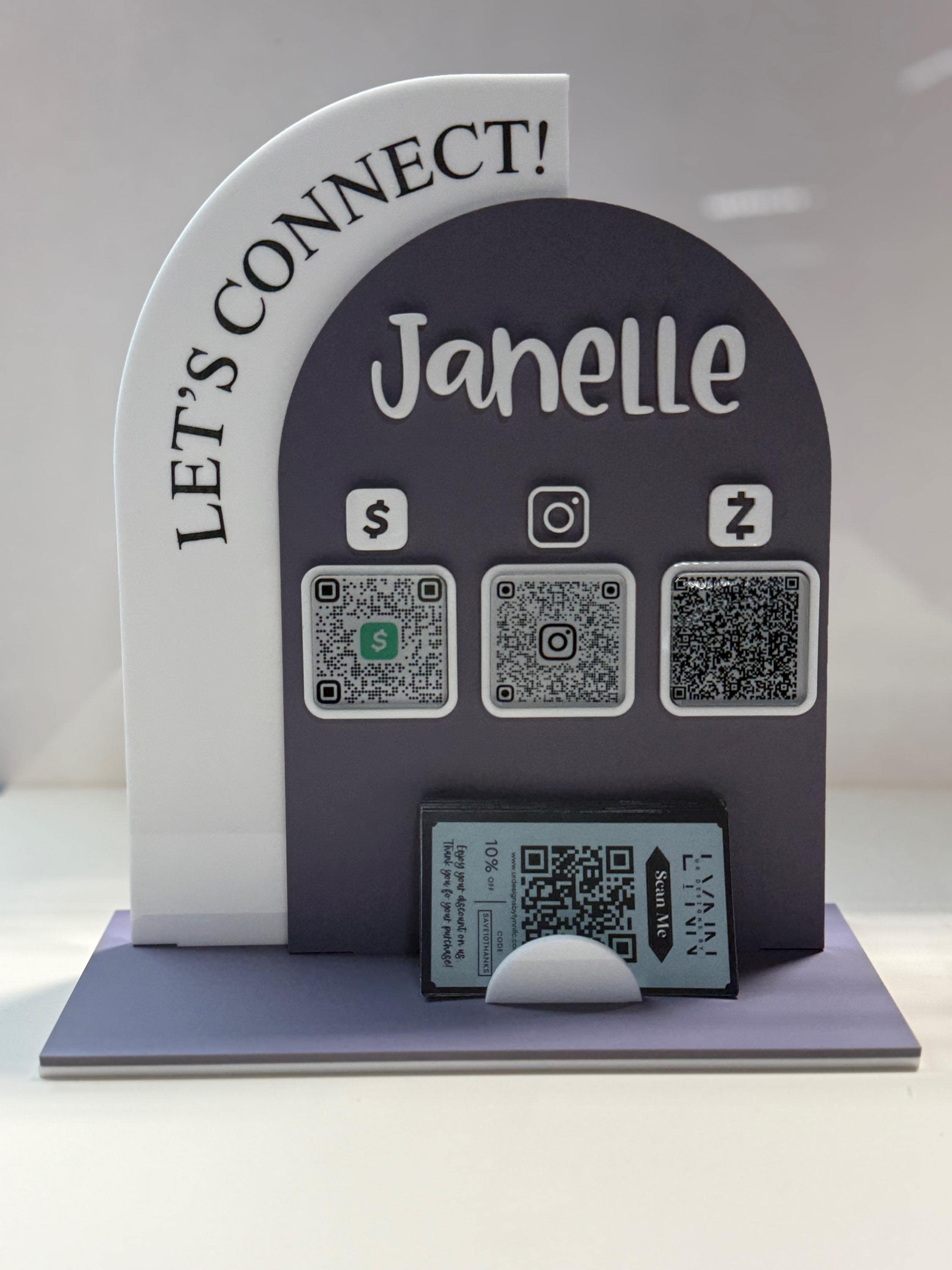 QR Code Display Sign Acrylic | Multi QR Code Business Social Media Sign ...