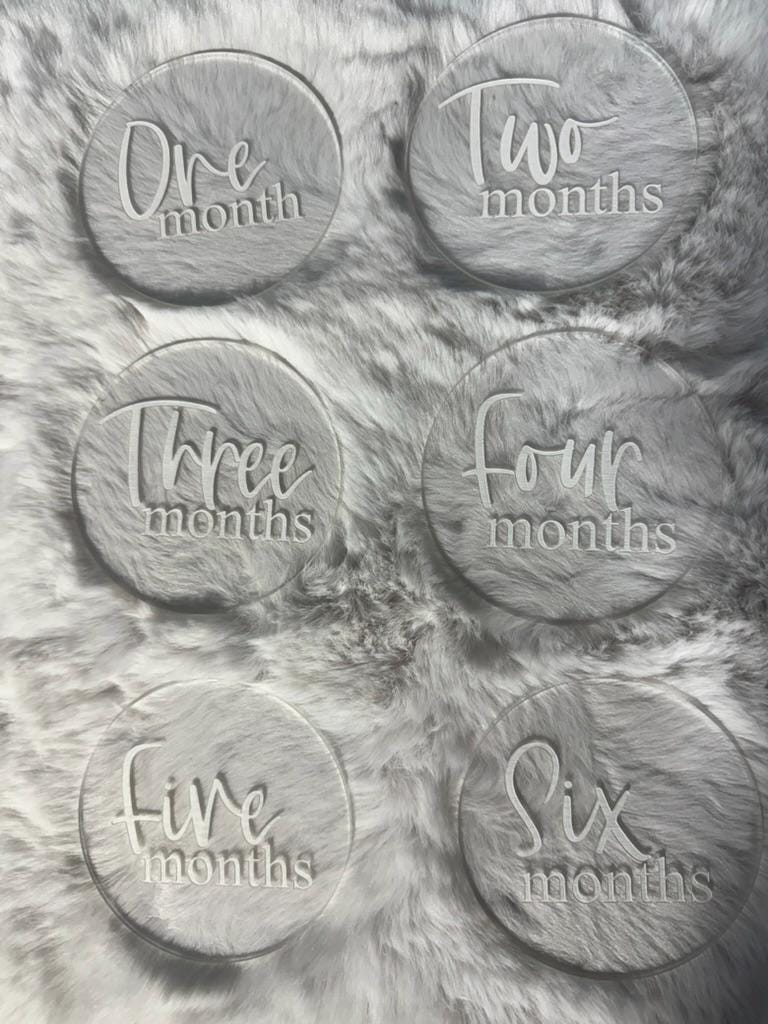 Clear Baby Milestone Monthly Disc | Acrylic Baby Monthly Photo Props ...