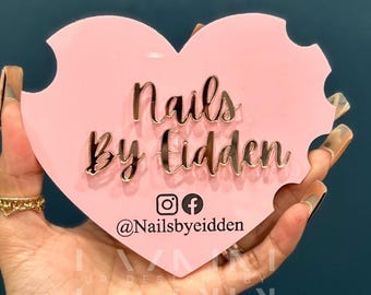 Heart Nail Photo Prop | Nail Technician | Acrylic Nailfie | Heart | Nail Picture | Heart Nail Photo Prop Disc | Nail Salon Supplies
