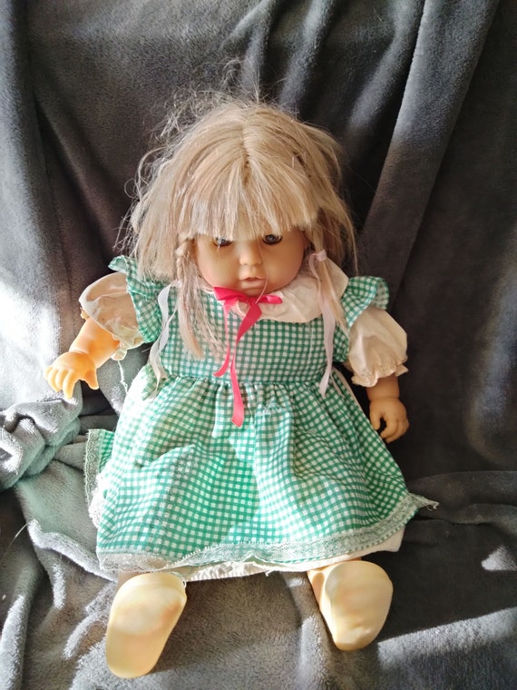 Dolls Unlimited Co. Sleepy Eye Vinyl Doll Green Gingham Dress - Etsy