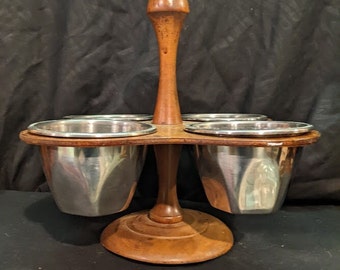 Vintage Gewürzheber aus Holz und Edelstahl