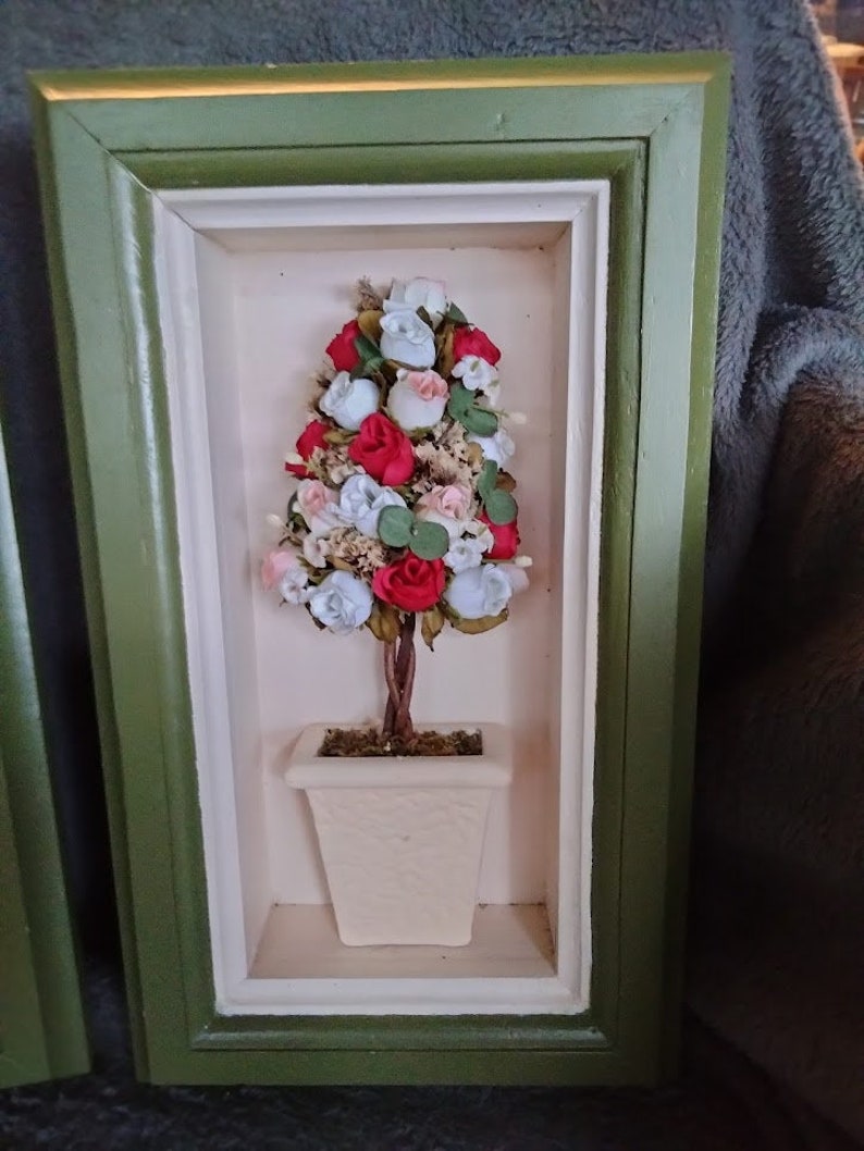 Shadow Box Tree Floral Topiary Tree Shadow Box Wall Set - Etsy